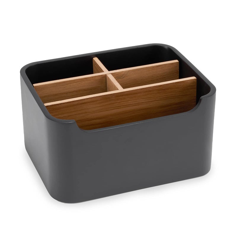 SZYRL Stylish Desk Organizer and Remote Holder in Black - Keep Your Workspace Tidy and Organized with Multi-Purpose Storage - Image 1